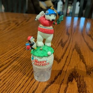 Polar Bear Golf Penguin Christmas Holiday Mistletoe Magic Ornament Cute